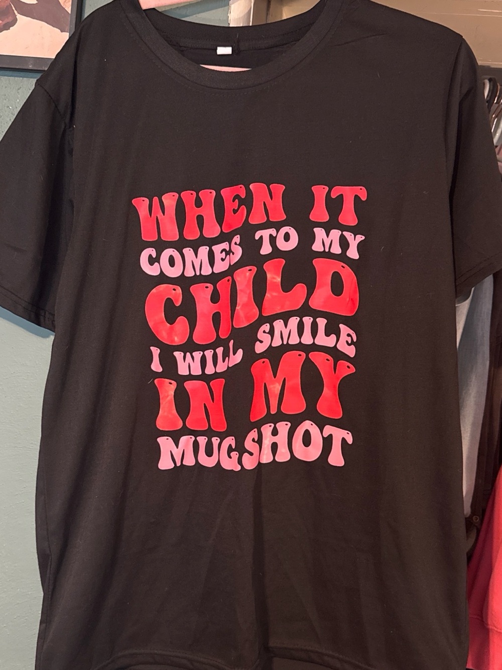 Women’s  Graphic Tee with Pink & Red Text